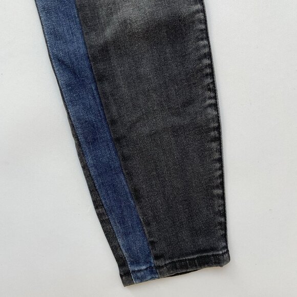 Guess Women’s High Rise Skinny Jeans Cropped Leg W/Blue Tuxedo Striped Size 28 - Picture 4 of 11